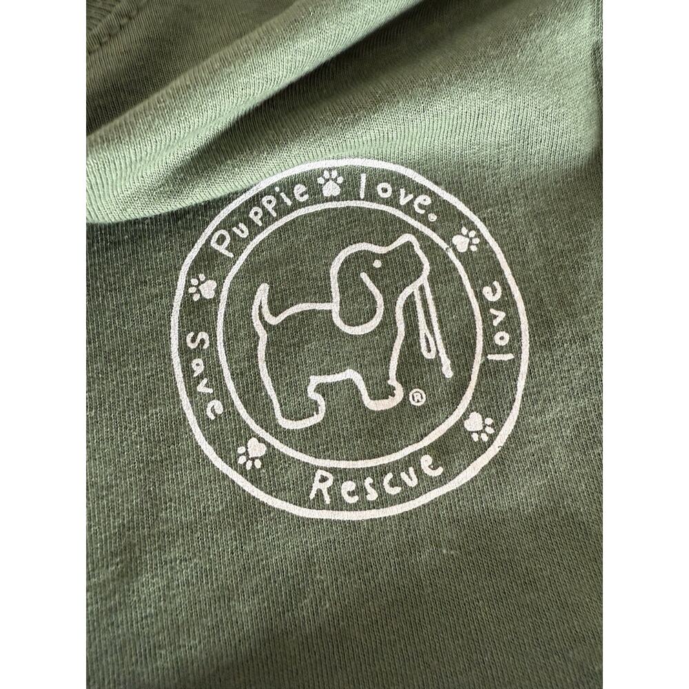 Puppie Love NEW w/Tag Hiking Pup Long Sleeve, Green, 100% Cotton Tee Shirt Small - Picture 7 of 9